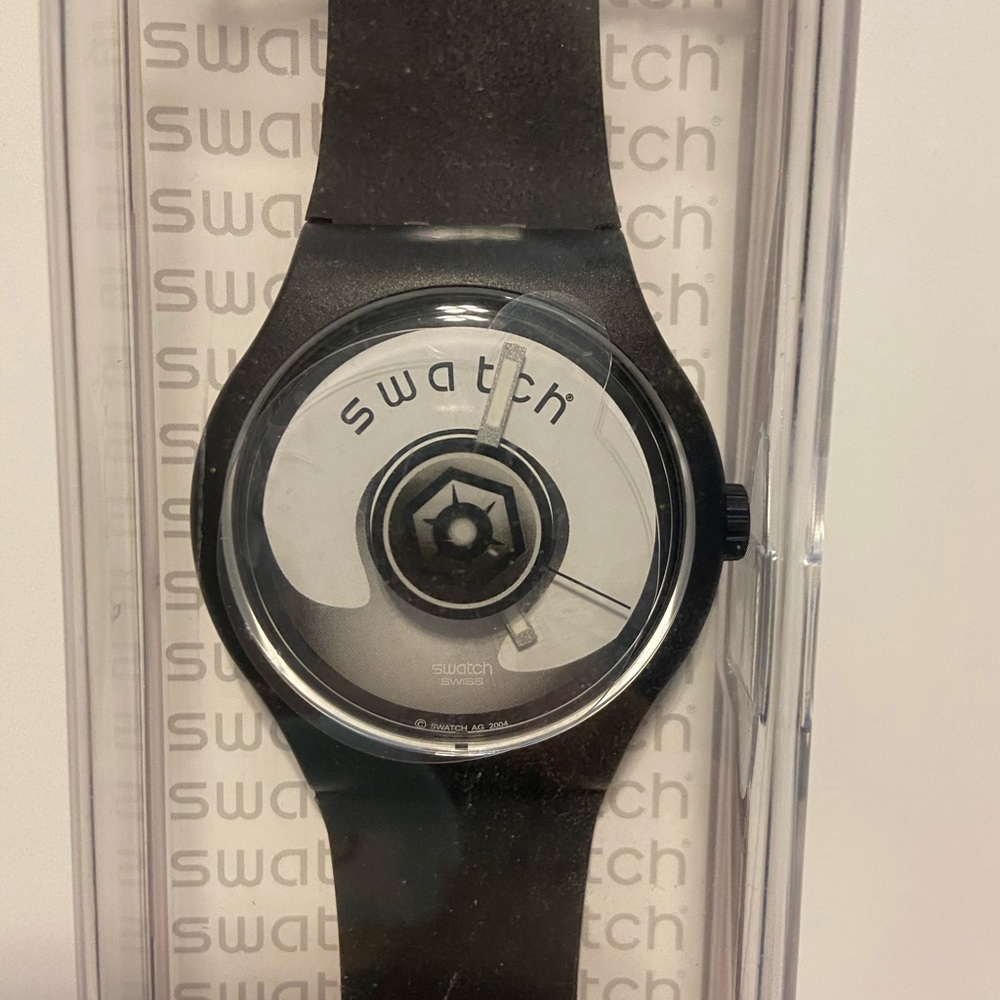 Swatch extra large black watch